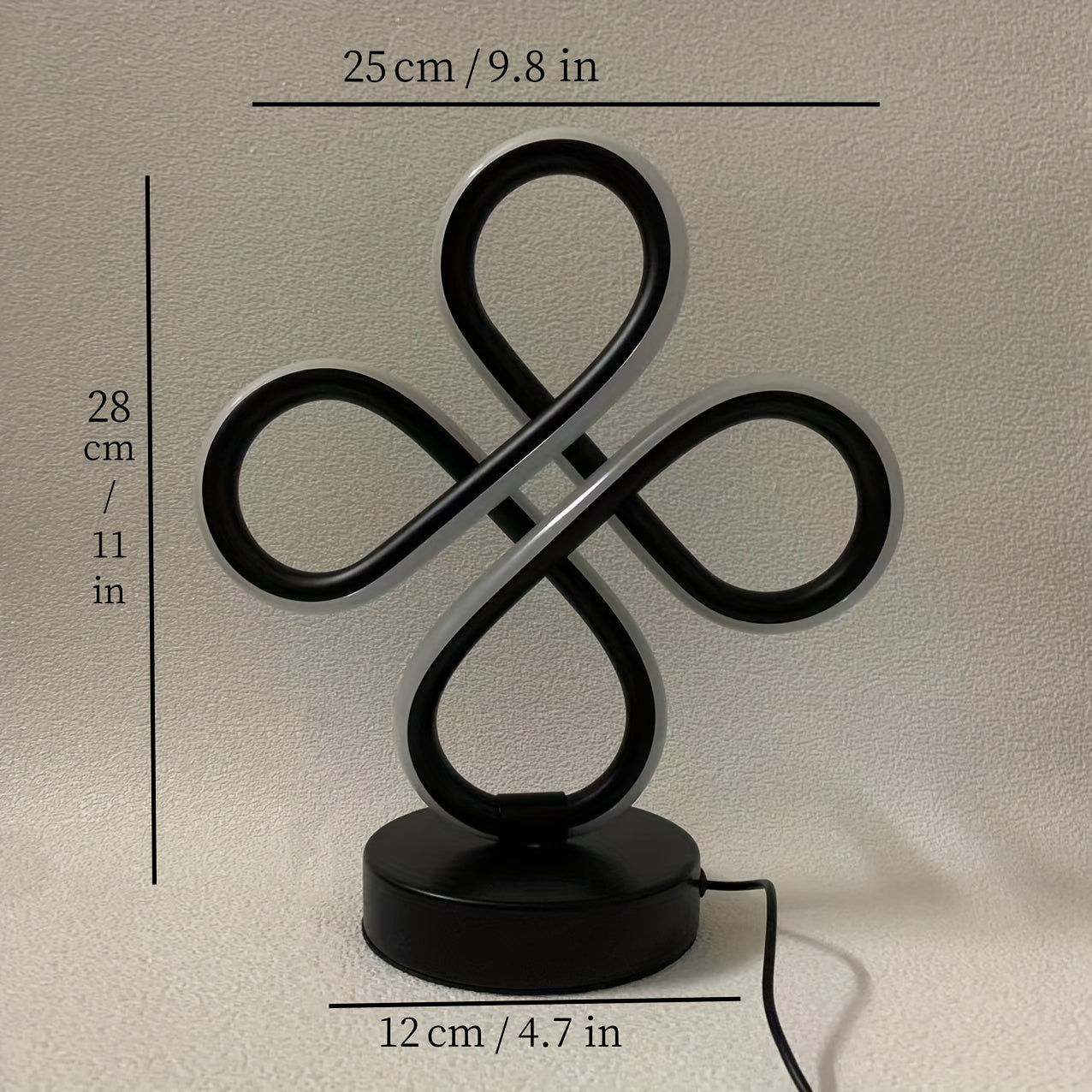 Lámpara de Mesa LED Diseño Nudo Moderno - Regulable RGB, Memoria USB