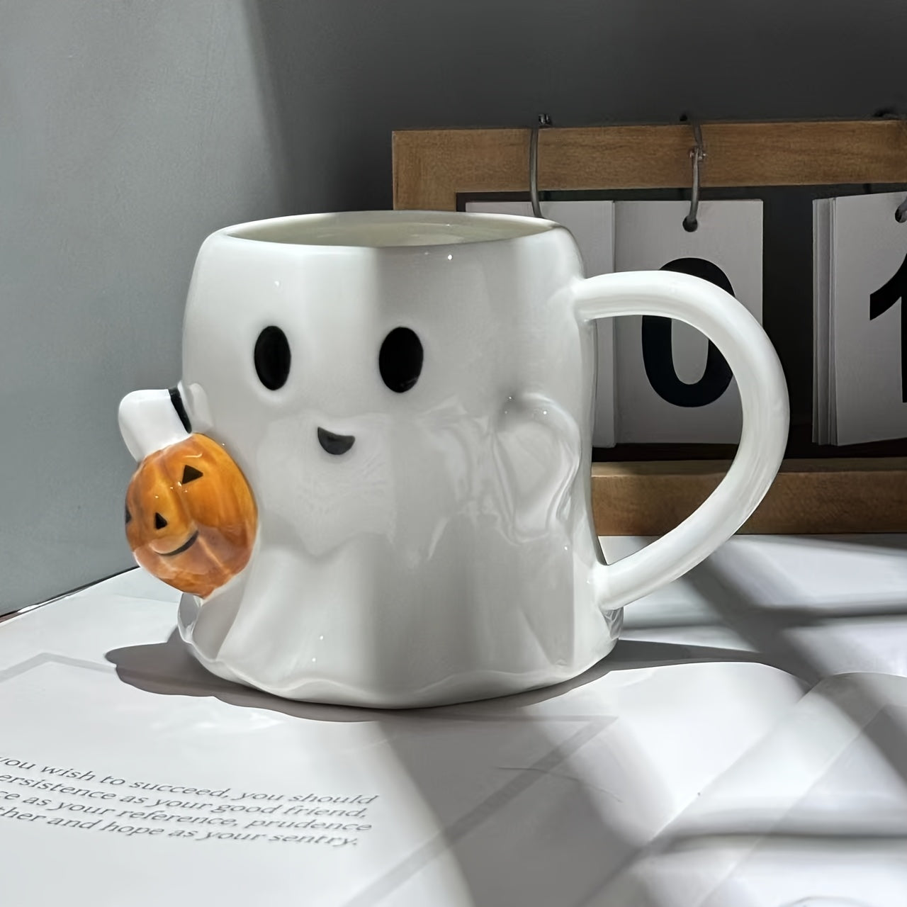 Taza de Cerámica Halloween 600ml Calabaza y Fantasma