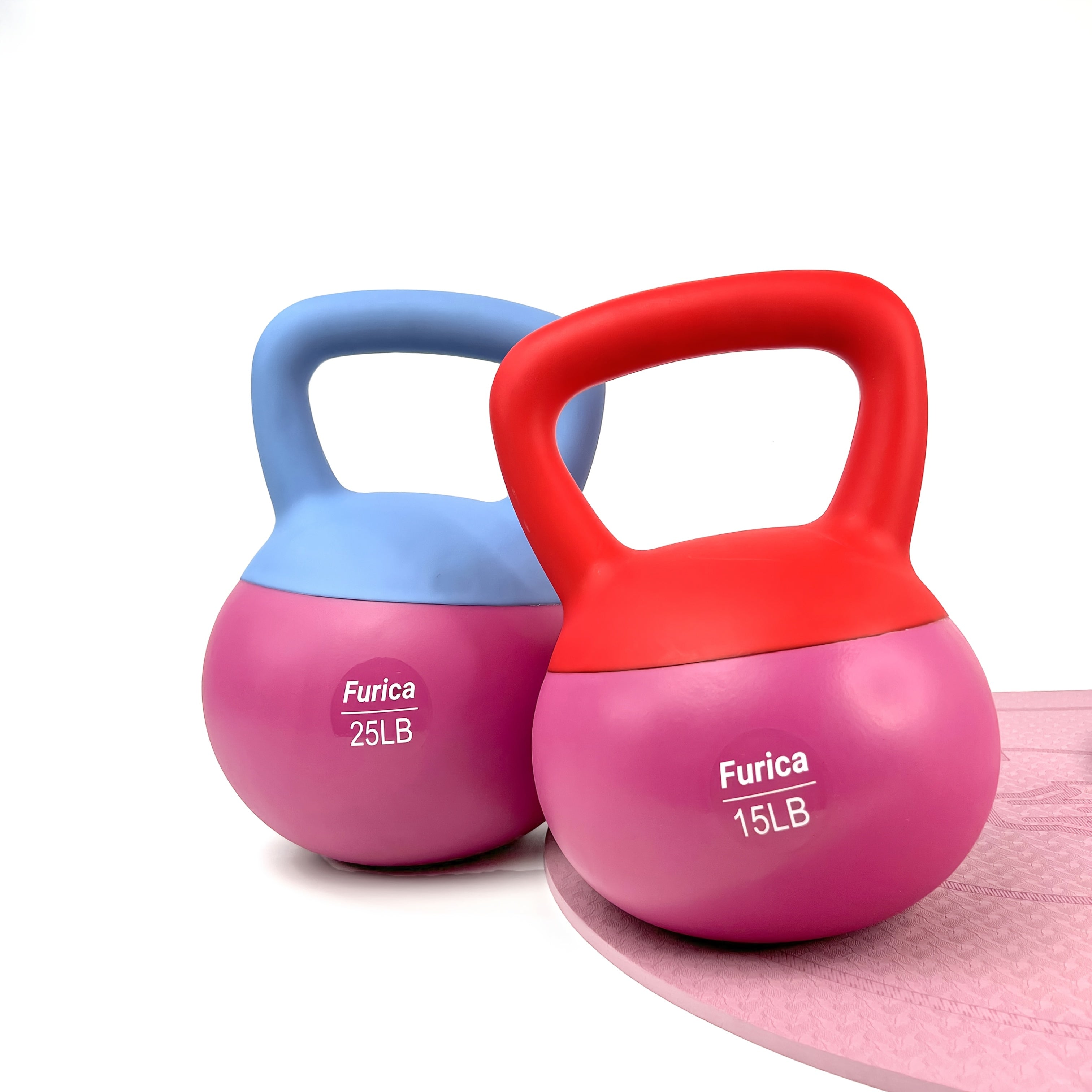 Kettlebell Rojo Suave de Polietileno 5-30LB para Fitness en Casa