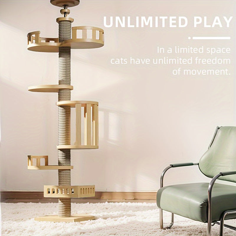 Árbol para Gatos de Madera con Plataformas y Rascadores