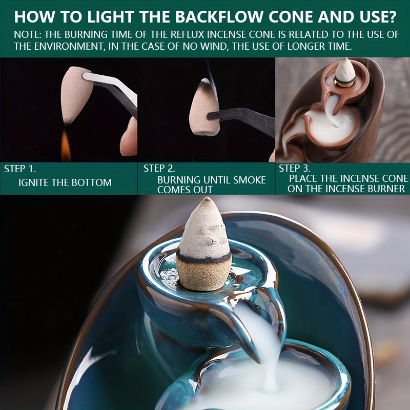 Quemador de Incienso de Cerámica en Cascada para Aromaterapia