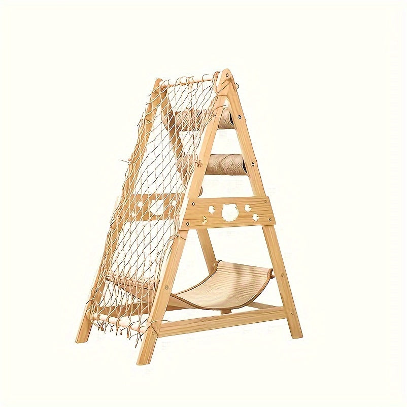 Árbol Rascador Deluxe para Gatos 6 en 1 con Diseño de Madera Real