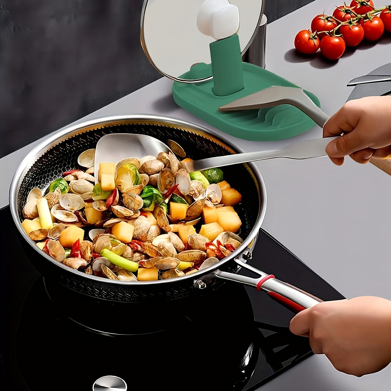 Soporte plegable para utensilios de cocina