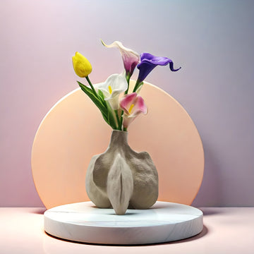 Jarrón Cerámico Bohemio para Flores Secas e Hidropónicas