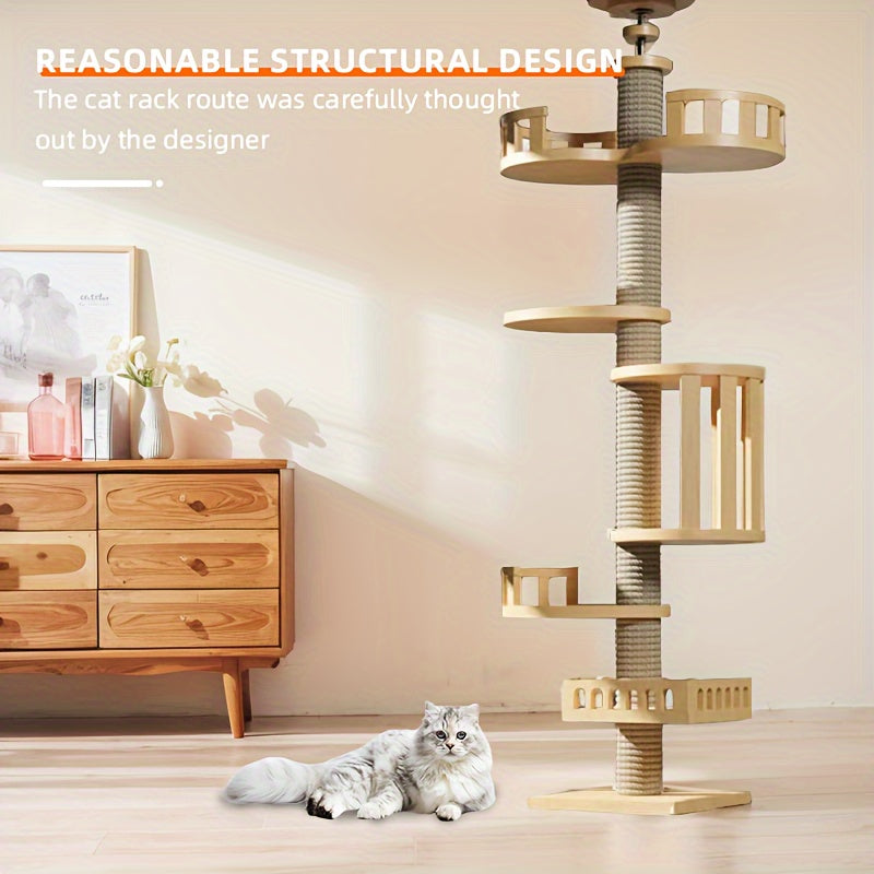 Árbol para Gatos de Madera con Plataformas y Rascadores