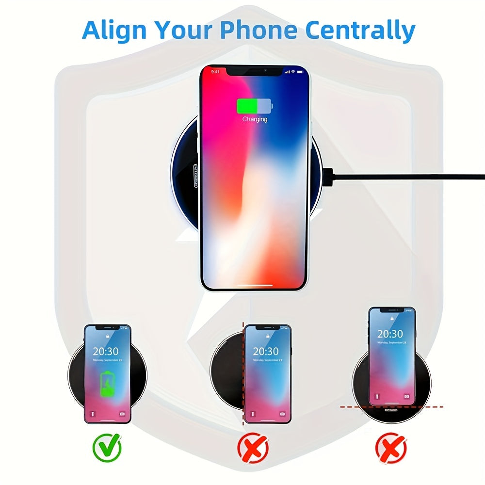 Cargador Inalámbrico Rápido 15W para iPhone y Samsung