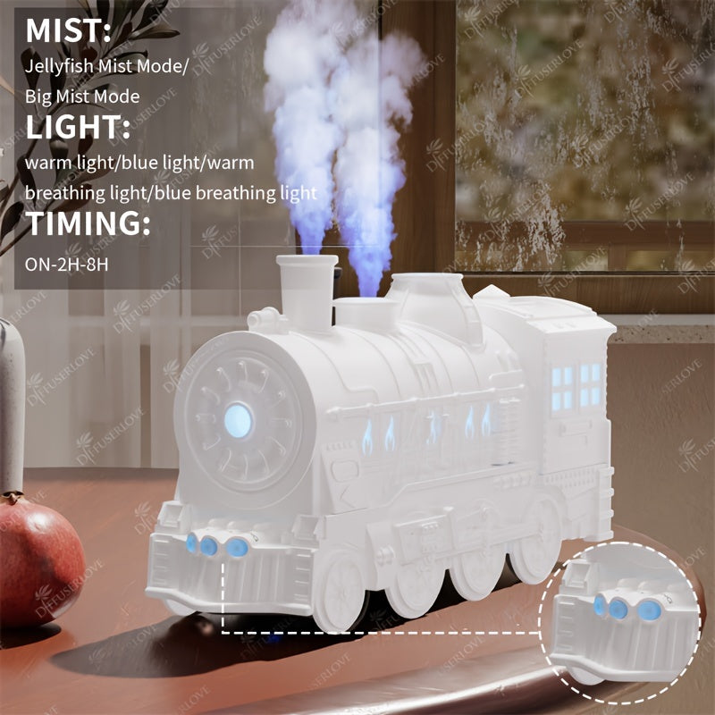 Difusor de Aromas y Humidificador en Forma de Tren, 300 ml