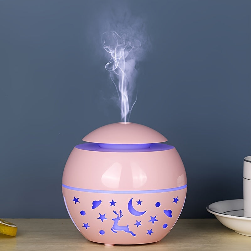 Humidificador Aromático USB con Diseño de Madera para Hogar y Oficina