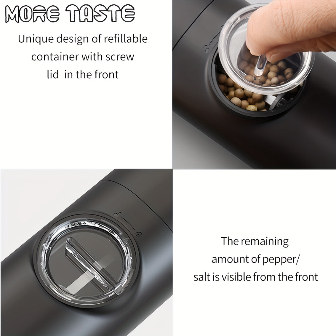 Molinos Eléctricos de Sal y Pimienta, Ajustables con Base