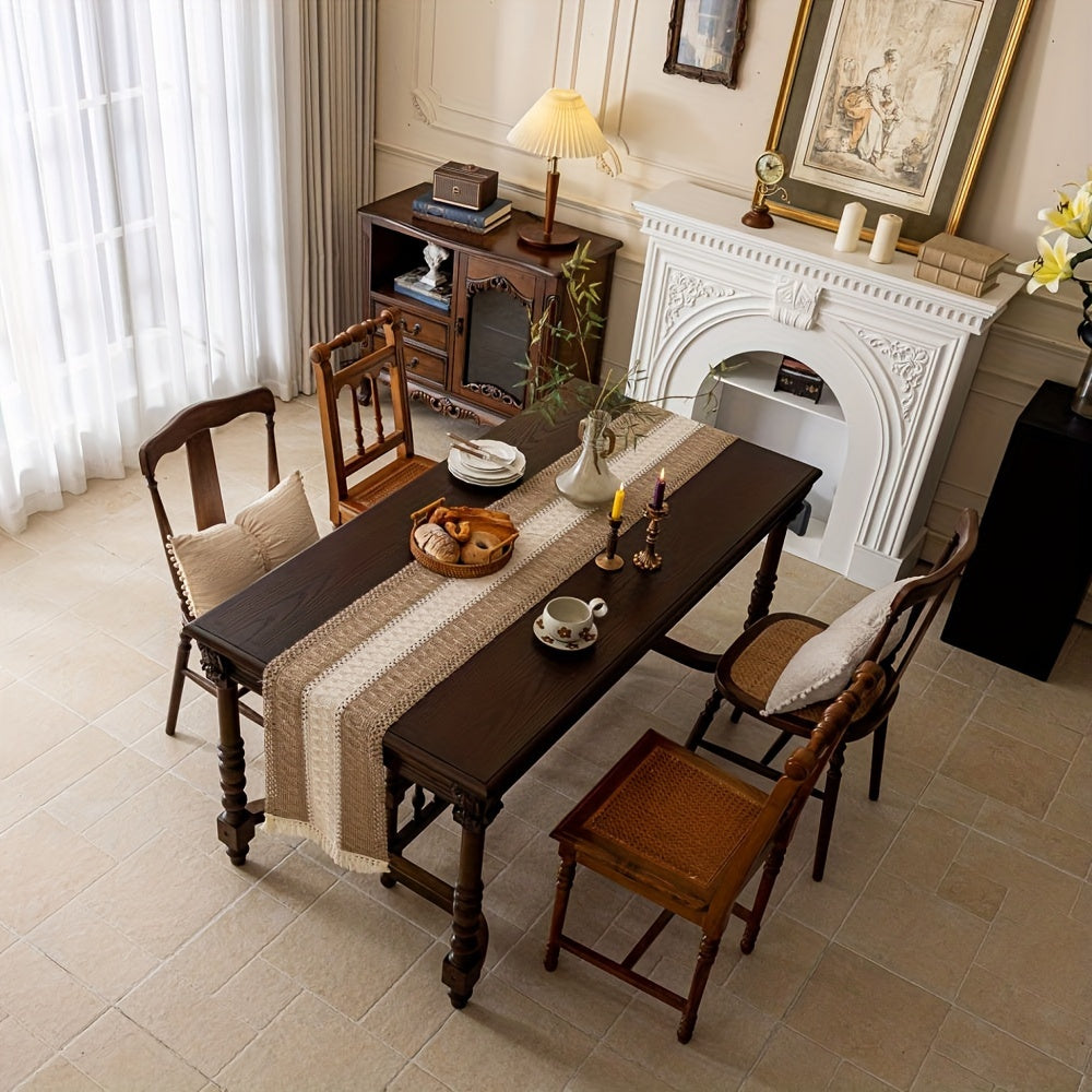 Camino de Mesa Vintage de Estilo Japonés en Poliéster