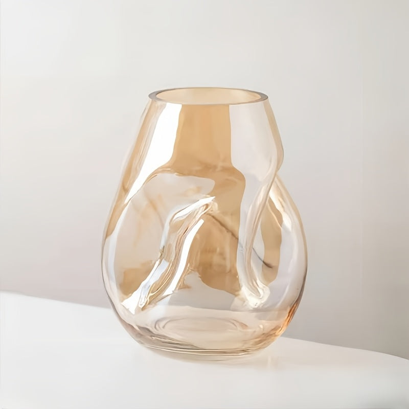 Jarrón de Cristal Redondo Contemporáneo para Rosas y Lirios