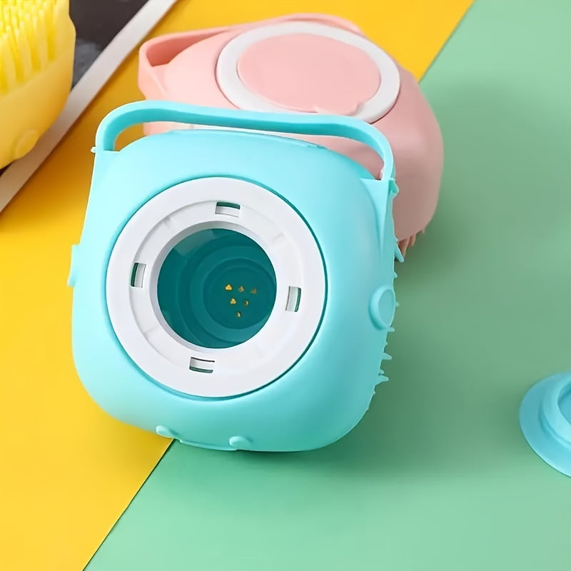 Cepillo de Silicona para Mascotas con Dispensador de Champú