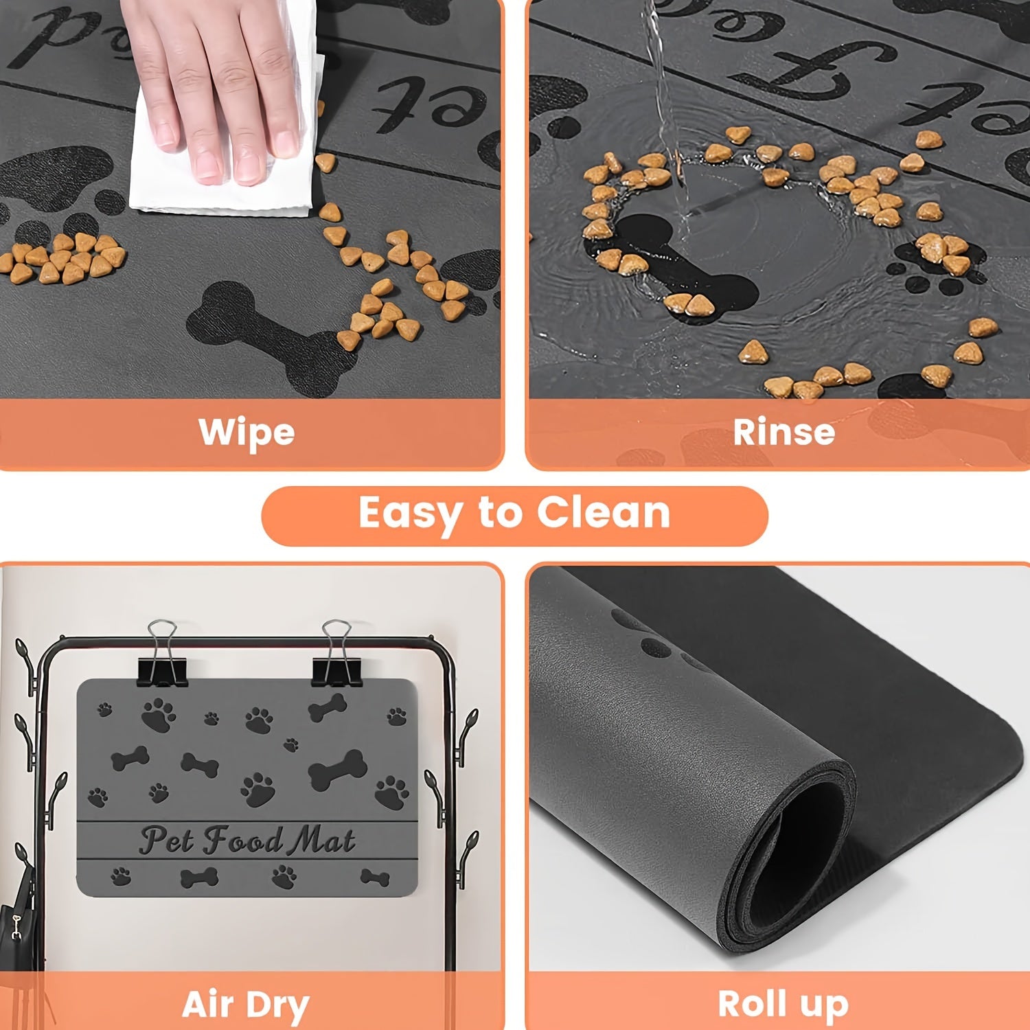 Alfombrilla Absorbente para Comedero de Perros, Fácil de Limpiar