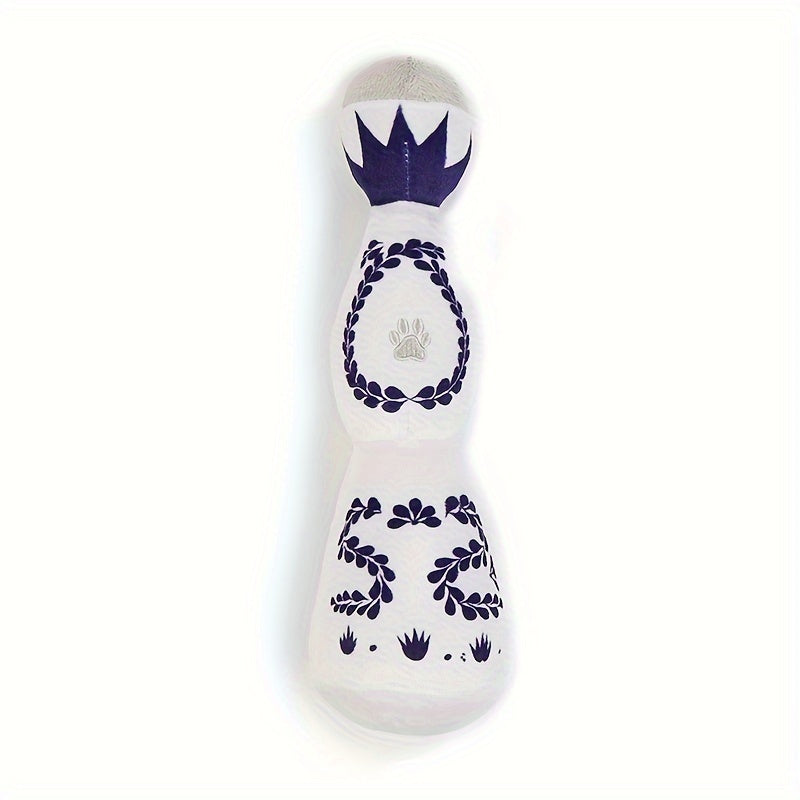 Juguete Interactivo para Perros - Diseño de Jarrón Azul y Blanco