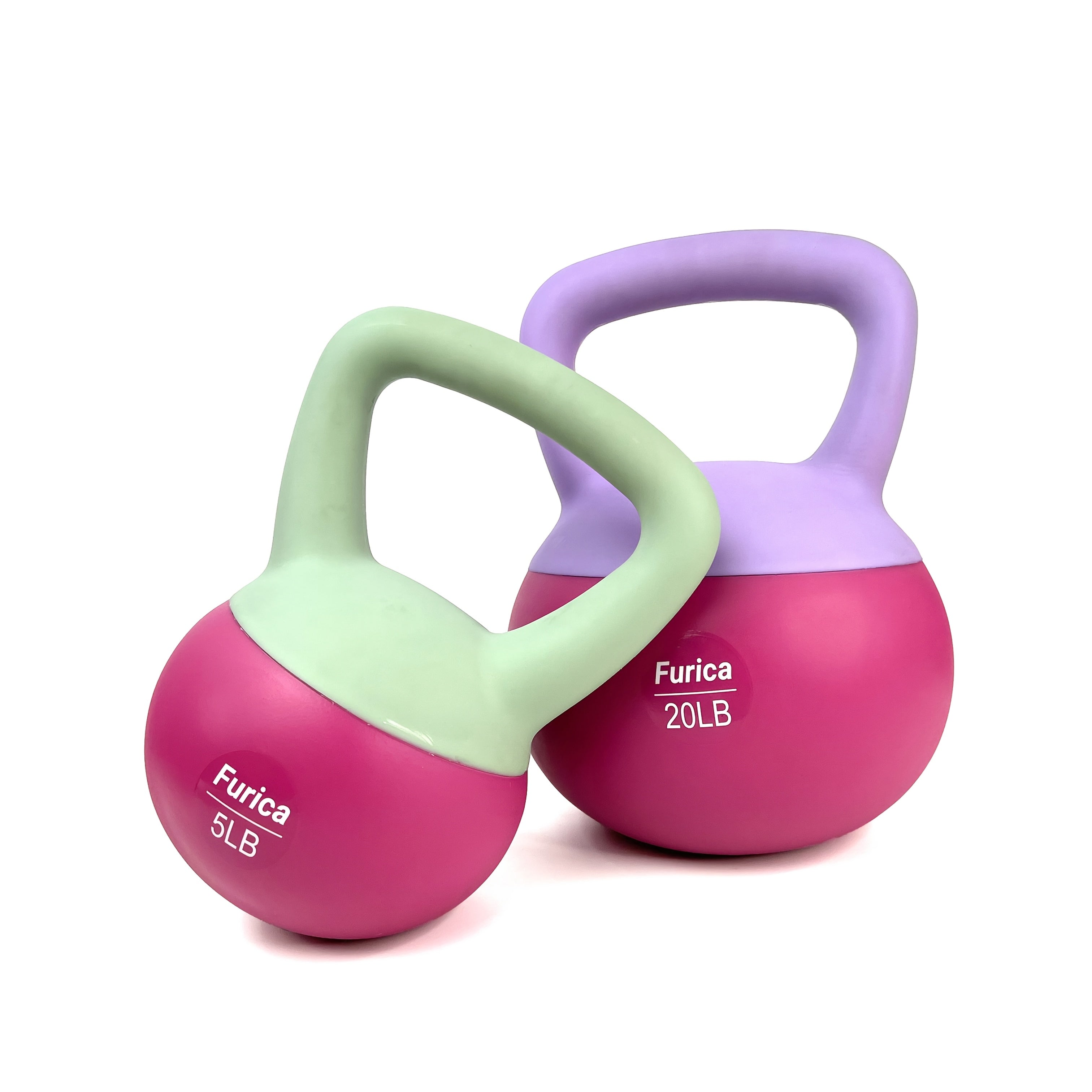 Kettlebell Rojo Suave de Polietileno 5-30LB para Fitness en Casa