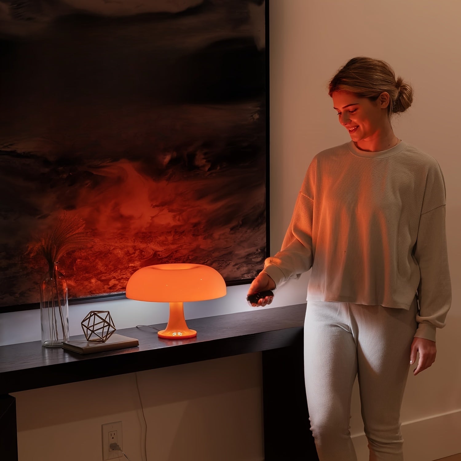 Lámpara de Mesa LED Champiñón Chic - Luz Regulable USB para Decoración de Hogar