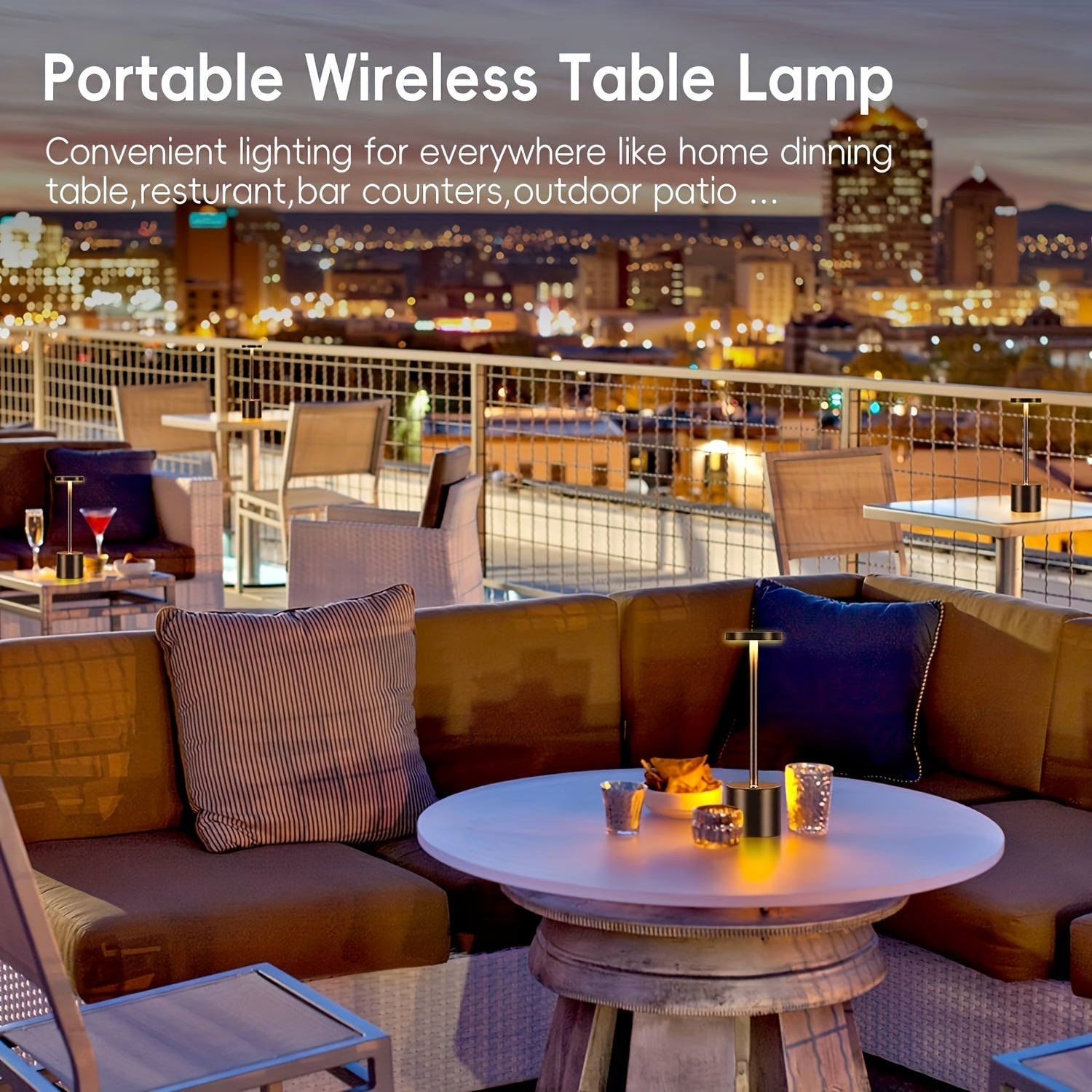 Pack de 2 Lámparas de Mesa LED Recargables, Diseño Moderno