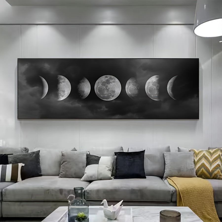 Lienzo Moderno de Fases Lunares para Decoración de Pared