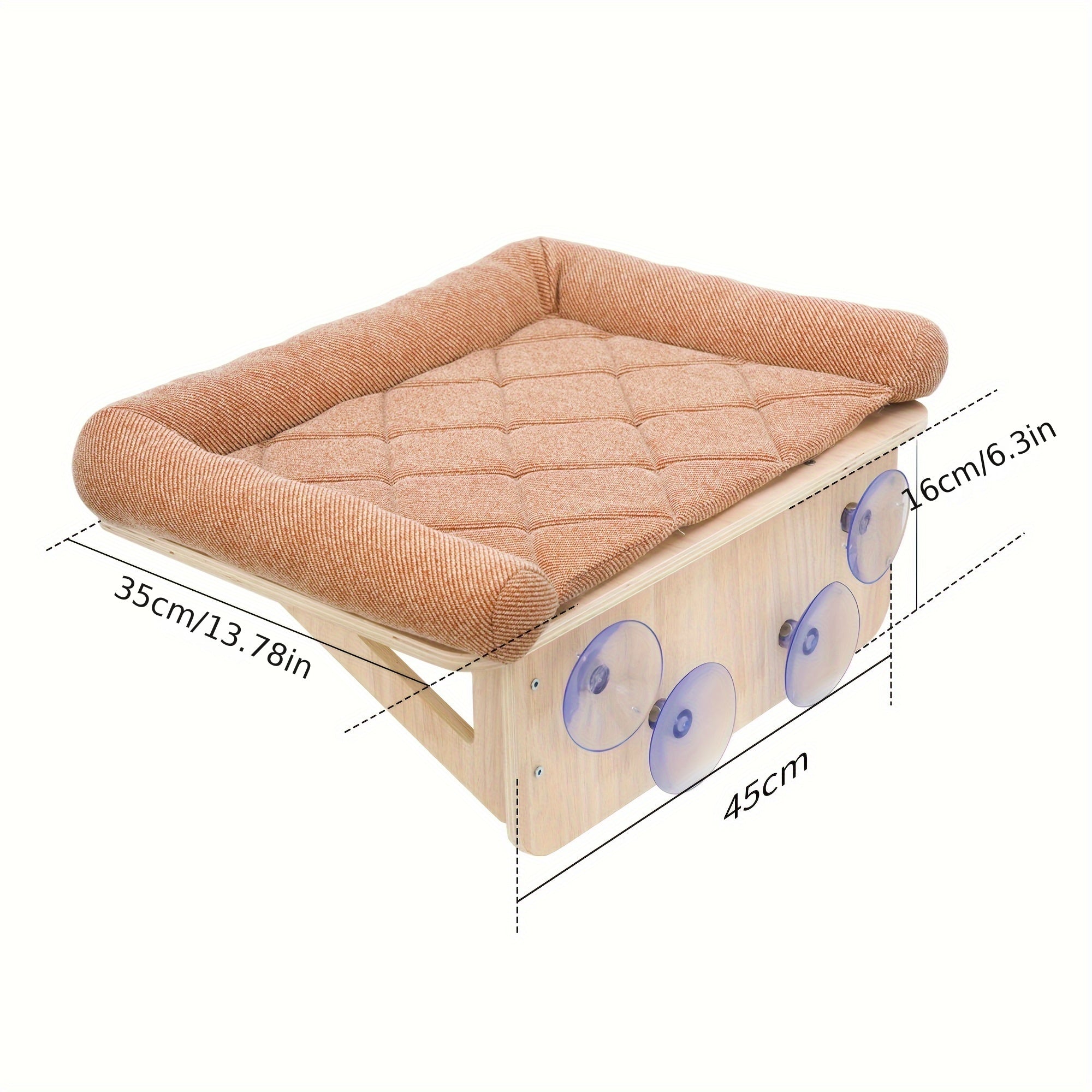 Cama Hamaca para Gato con Ventosa, Fácil Montaje, Color Naranja