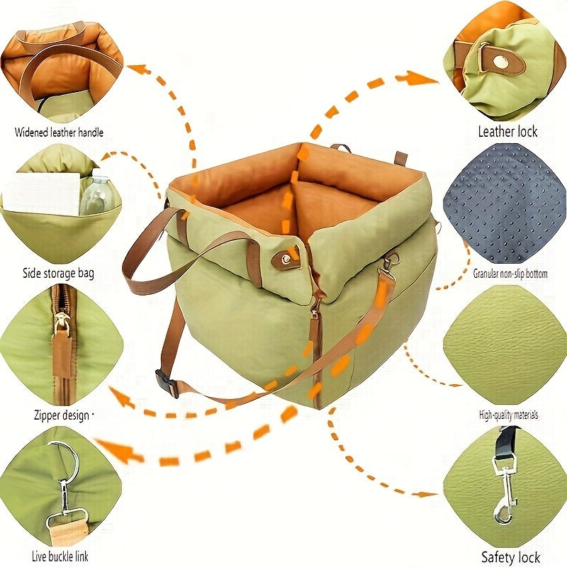 Asiento Elevador de Coche para Perros de Lujo, Seguridad y Comodidad