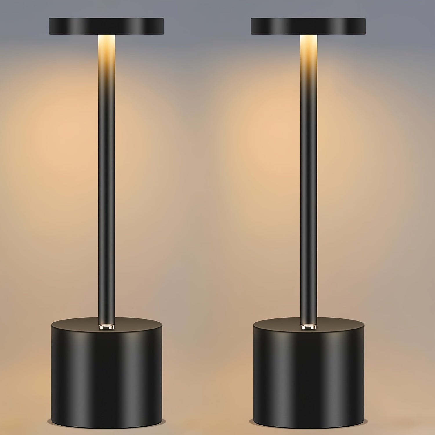 Pack de 2 Lámparas de Mesa LED Recargables, Diseño Moderno