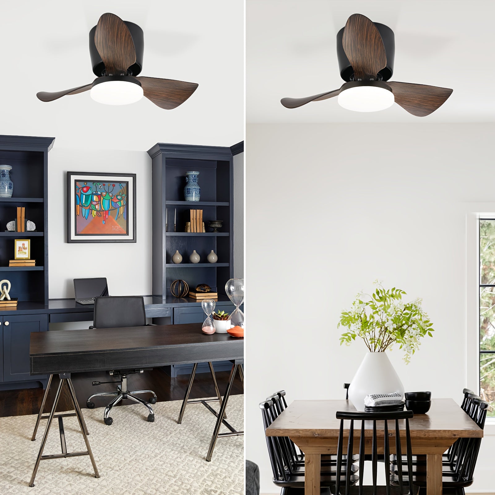 Ventilador de Techo con Luz LED Regulable y Control Remoto