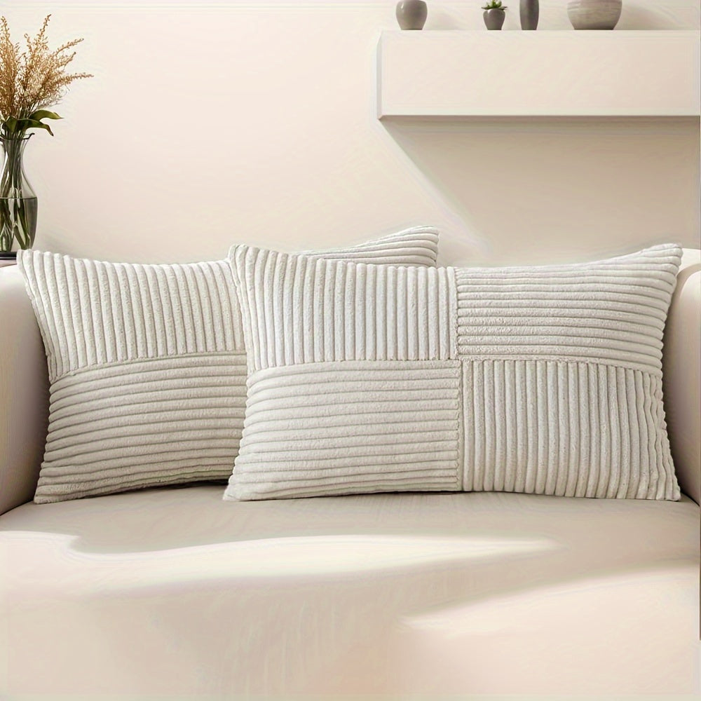 Pack de 2 Fundas de Cojín Boho de Pana con Textura