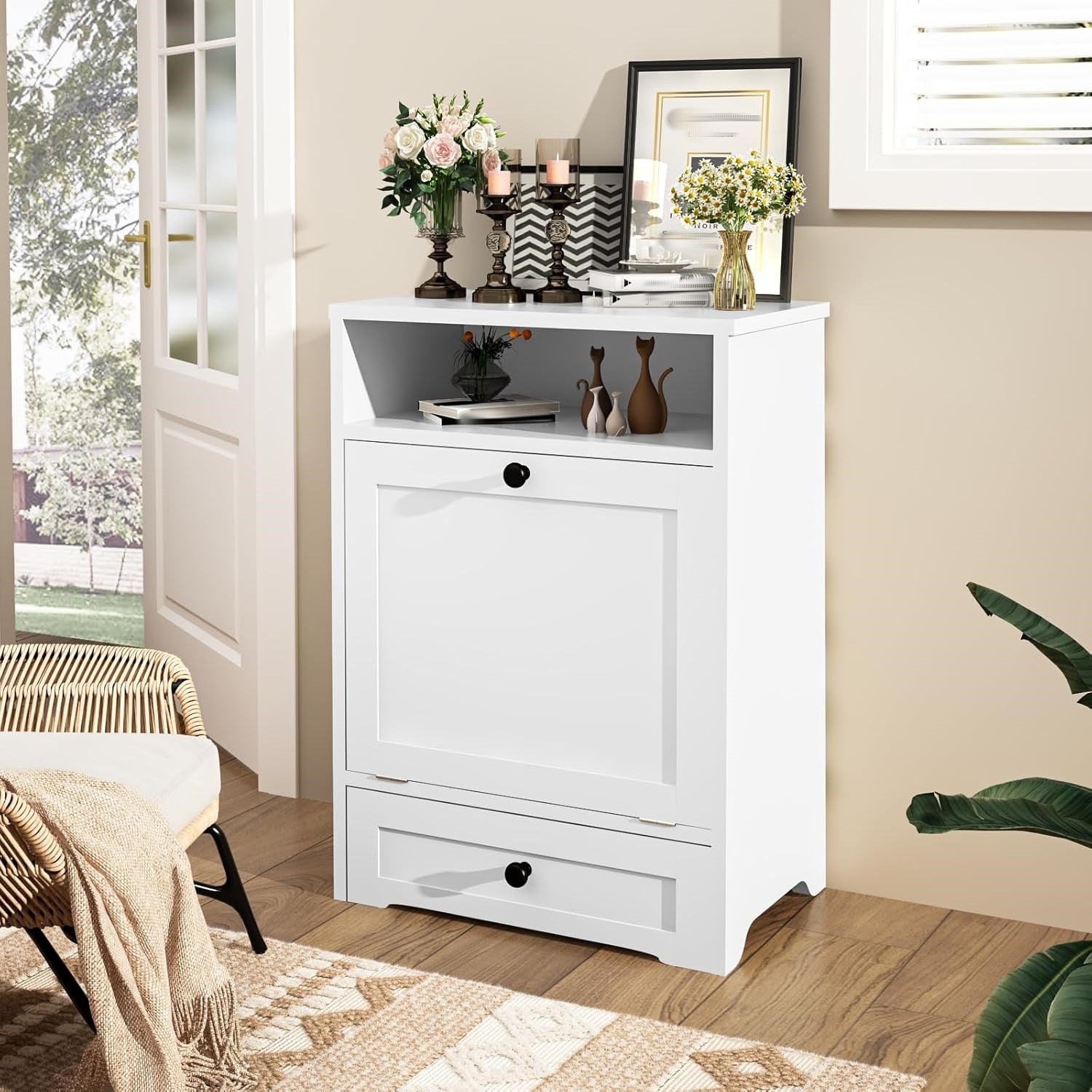 Estación de Alimentación Elevada con Almacenamiento para Mascotas