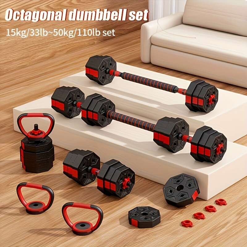 Set de Gimnasio Ajustable con Sistema de Pesas Intercambiables