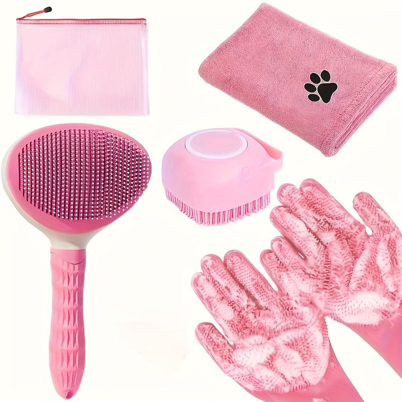 Cepillo de Silicona para Mascotas con Dispensador de Champú