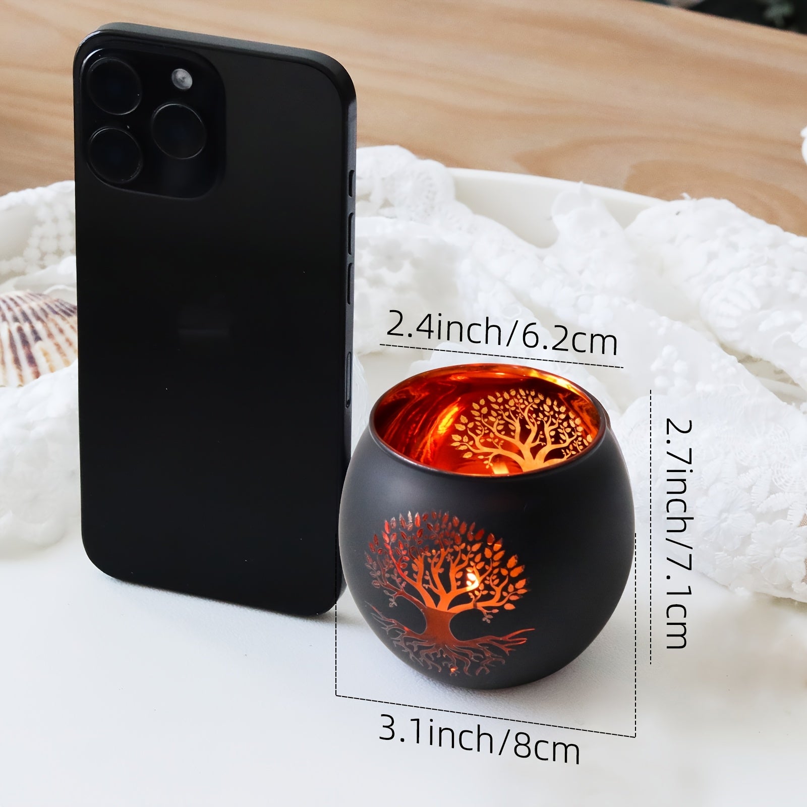 Portavelas de Cristal Árbol de la Vida, Set de 2