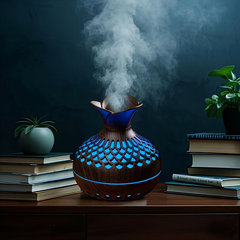 Humidificador Aromático Decorativo de Madera para Hogar y Oficina