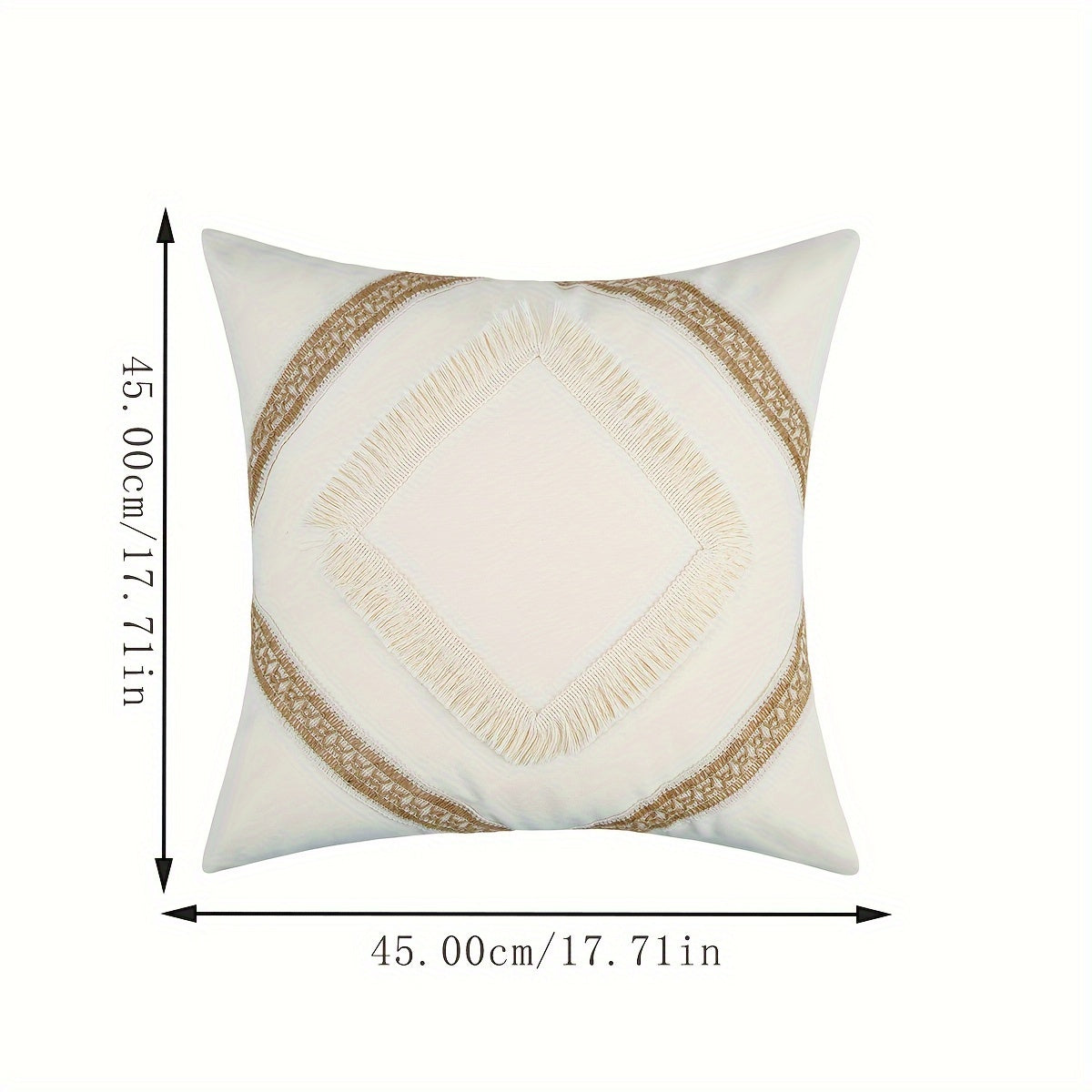 Funda Cojín Bohemio con Borlas de Poliéster