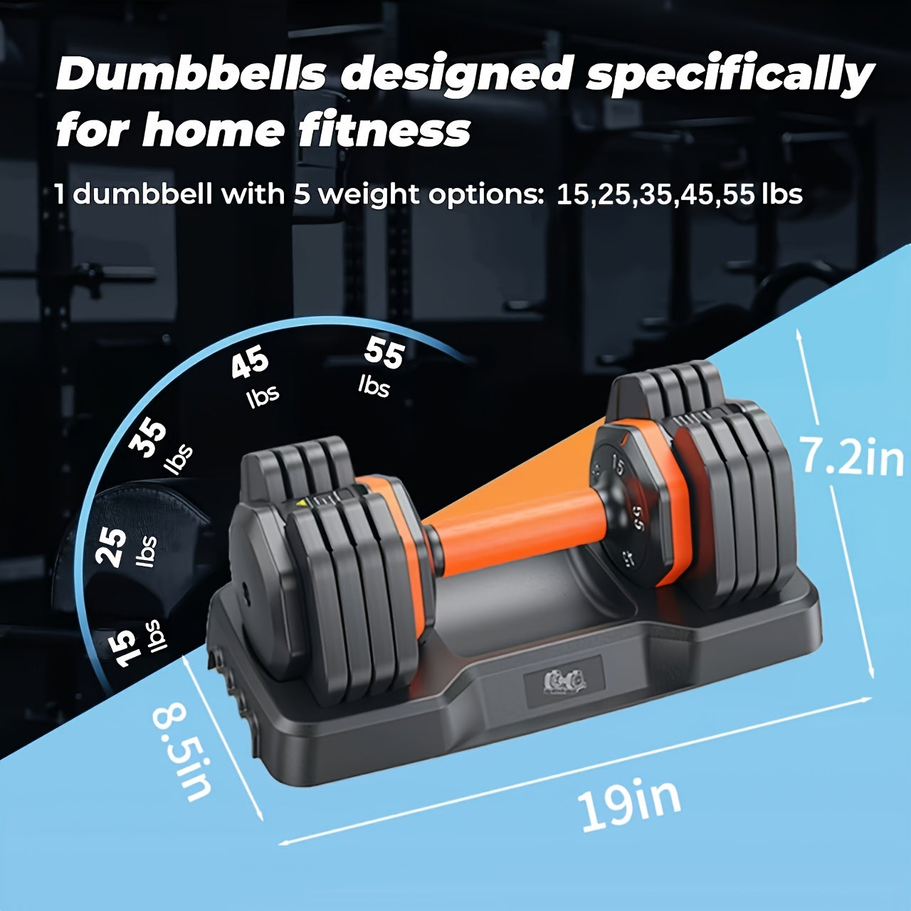 Mancuernas Ajustables 25LB con Agarre Antideslizante