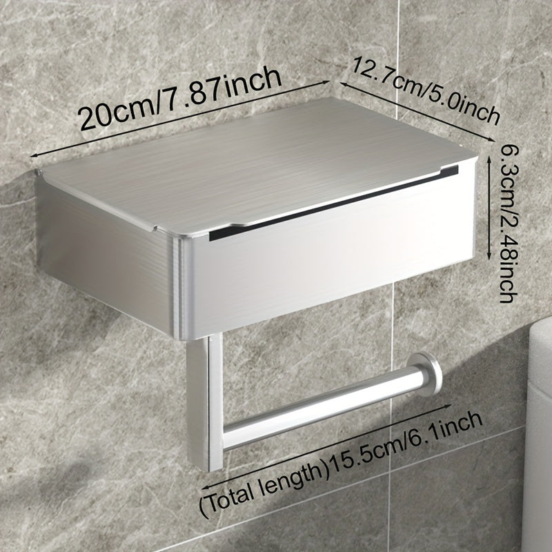 Portarrollos de Papel Higiénico con Caja para Toallitas, Montaje en Pared