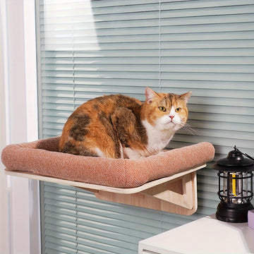 Cama Hamaca para Gato con Ventosa, Fácil Montaje, Color Naranja