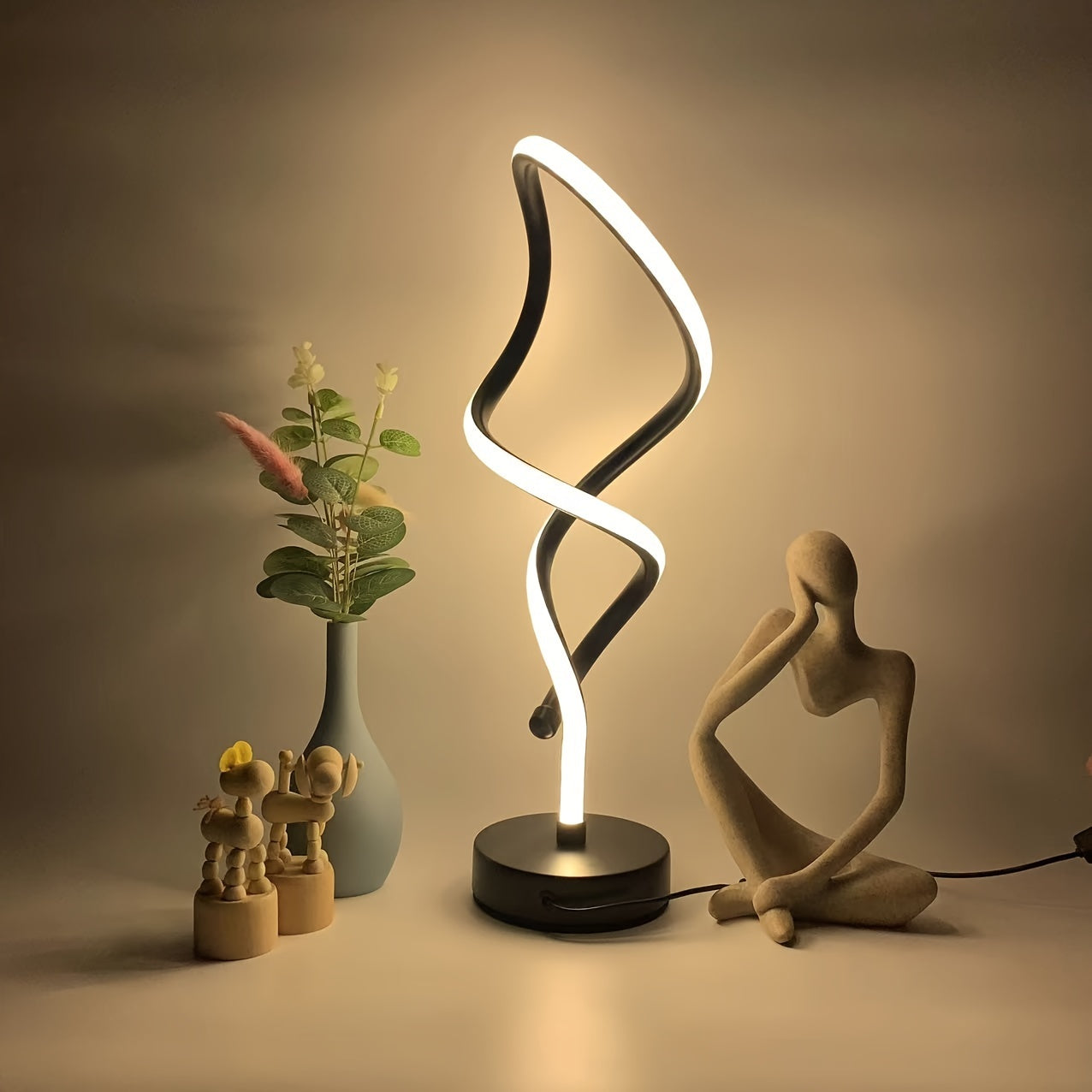 Lámpara de Mesa de Lujo con Luz LED Tricolor Ajustable