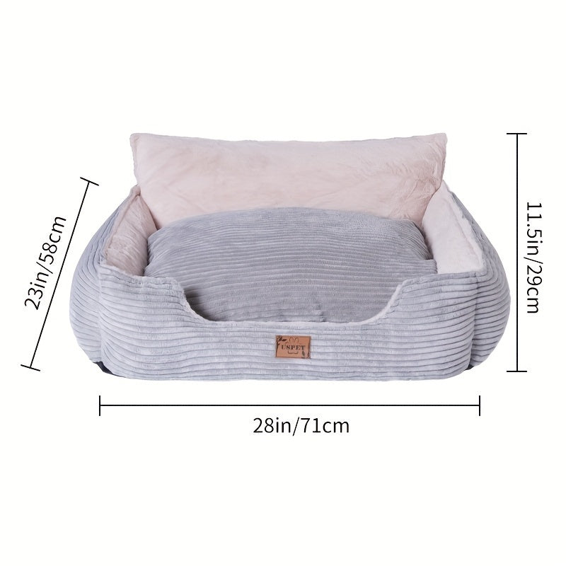 Cama de Corduroy para Mascotas Pequeñas - Lavable y Cómoda
