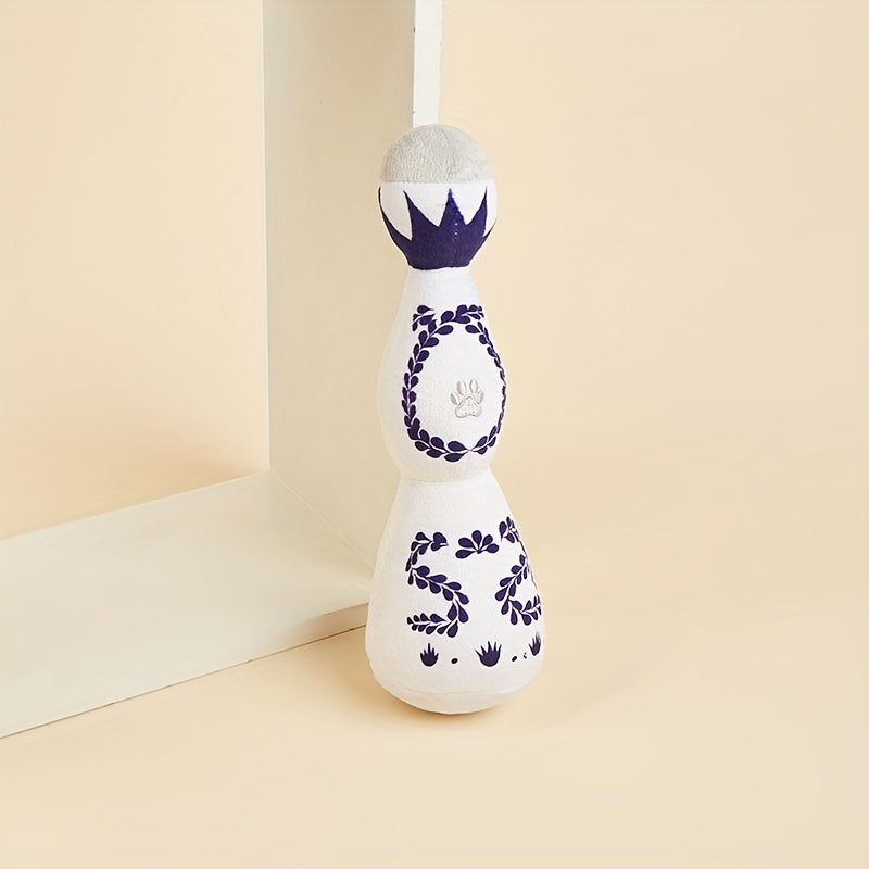 Juguete Interactivo para Perros - Diseño de Jarrón Azul y Blanco