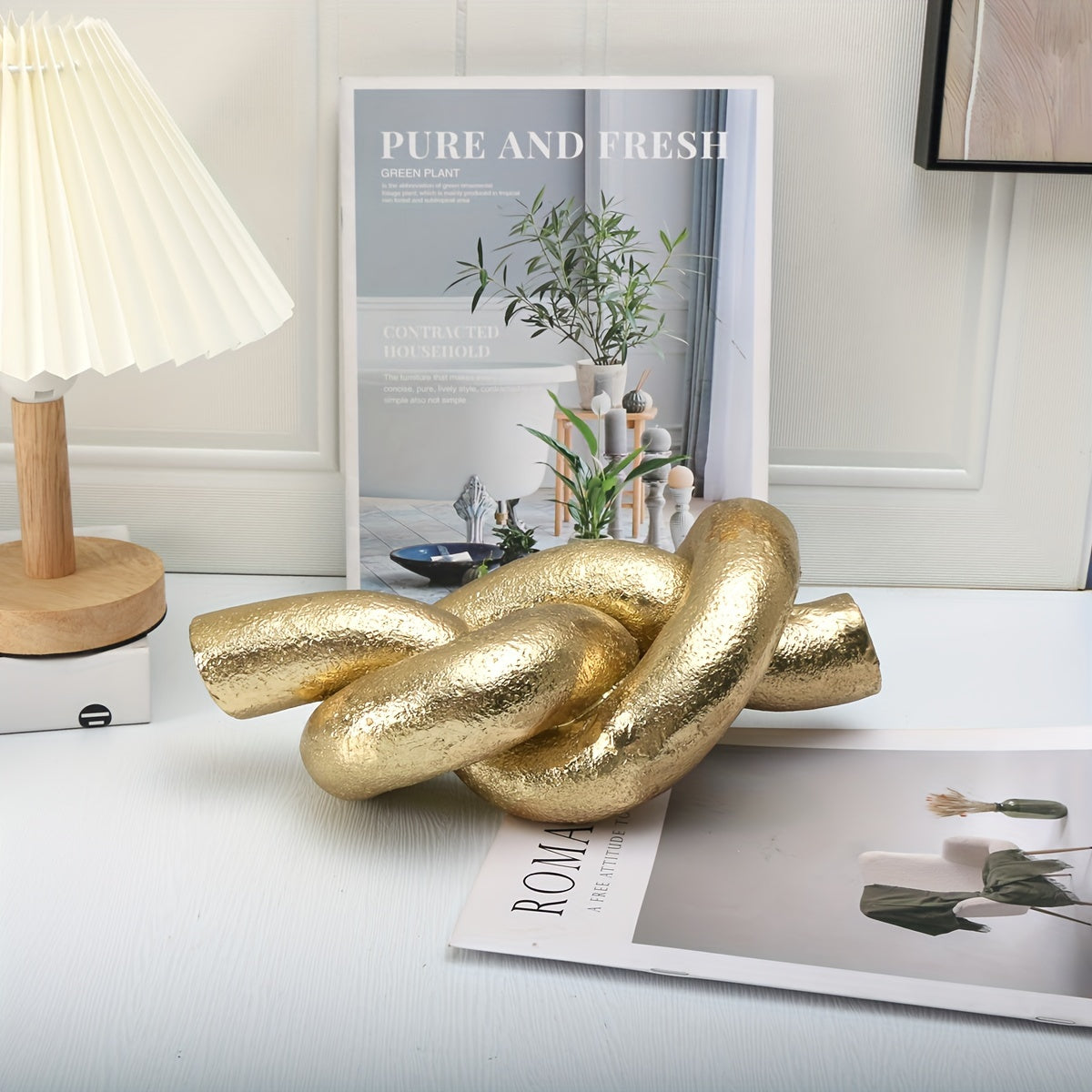 Escultura Nudo de Resina - Decoración Abstracta para Interior