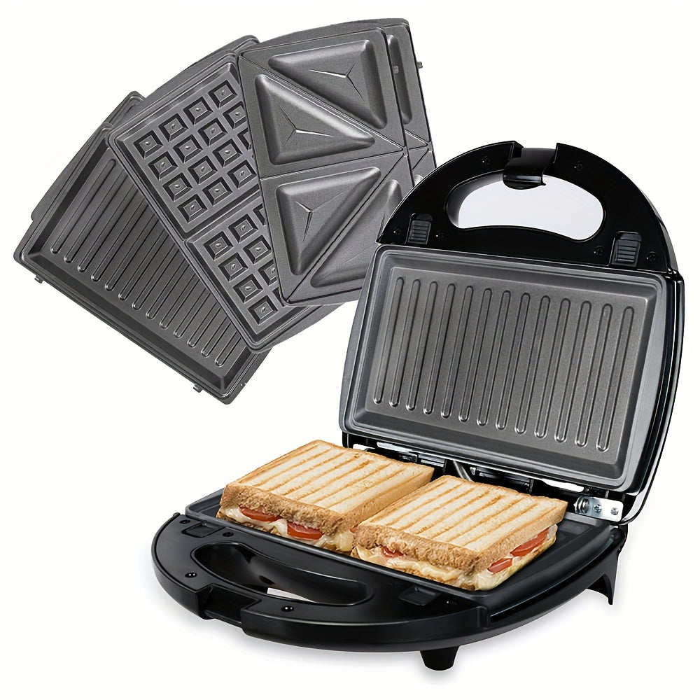 Sandwichera 3 en 1 con Placas Intercambiables, 750W