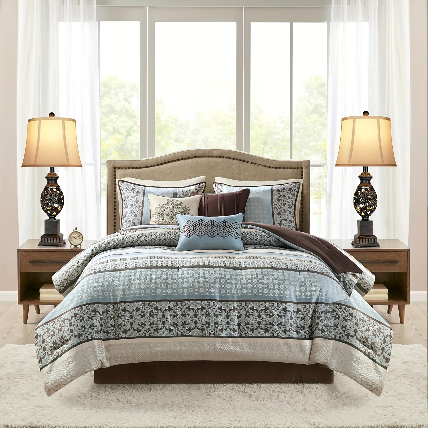 Lámparas de Mesa Vintage de 71 cm con Pantalla de Seda Sintética