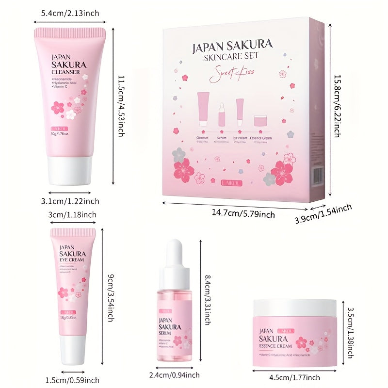 Set de Cuidado Facial LAIKOU Sakura con Glicerina, 4 Piezas