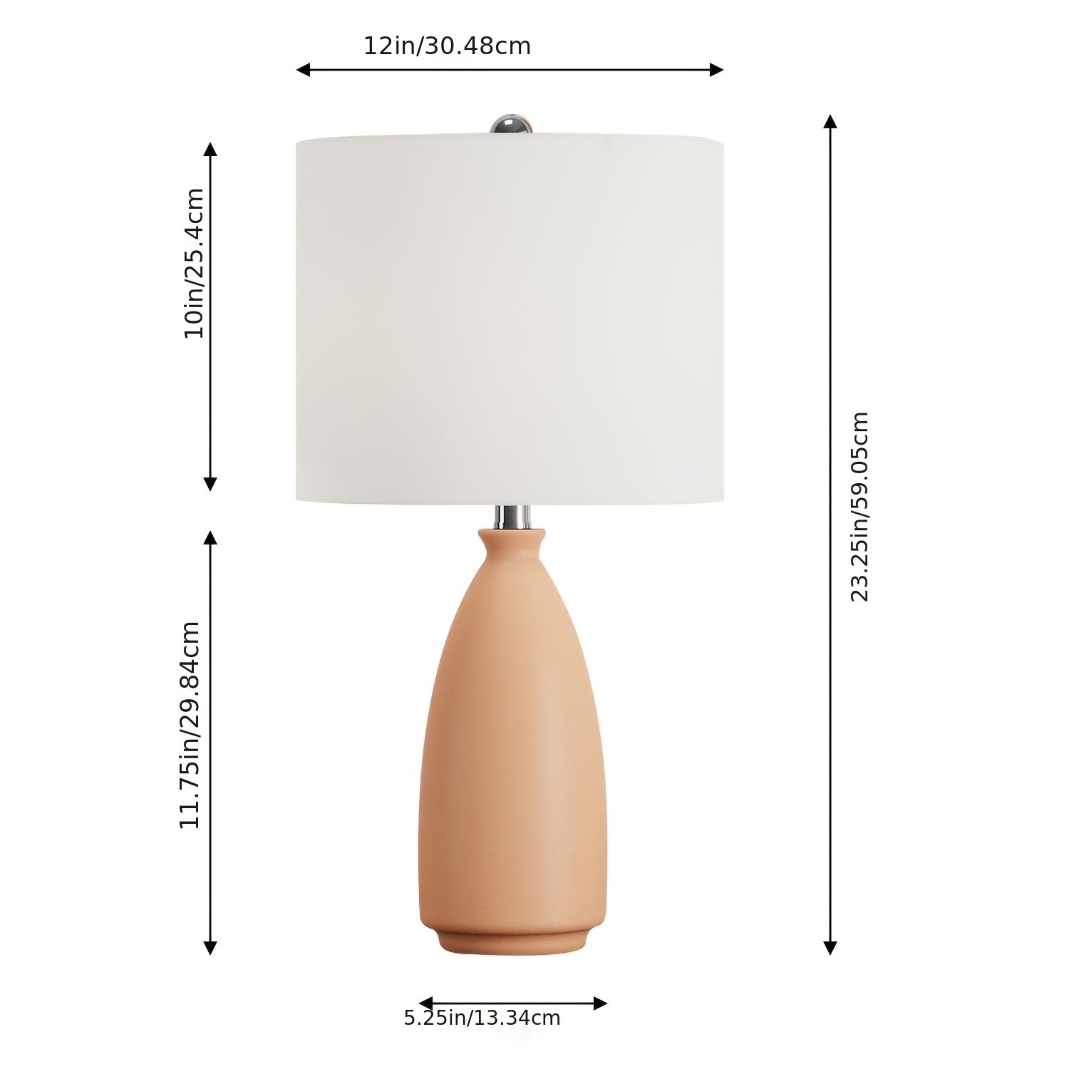 Set de 2 Lámparas de Mesa Modernas con Pantalla Blanca, Naranja