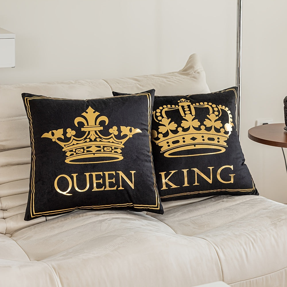 Funda decorativa de cojín con corona, 18x18 pulgadas