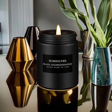 Vela Aromática de Cedro Negro y Sándalo, 50 Horas de Duración