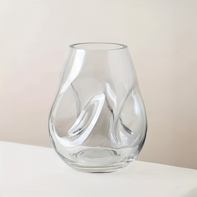 Jarrón de Cristal Redondo Contemporáneo para Rosas y Lirios