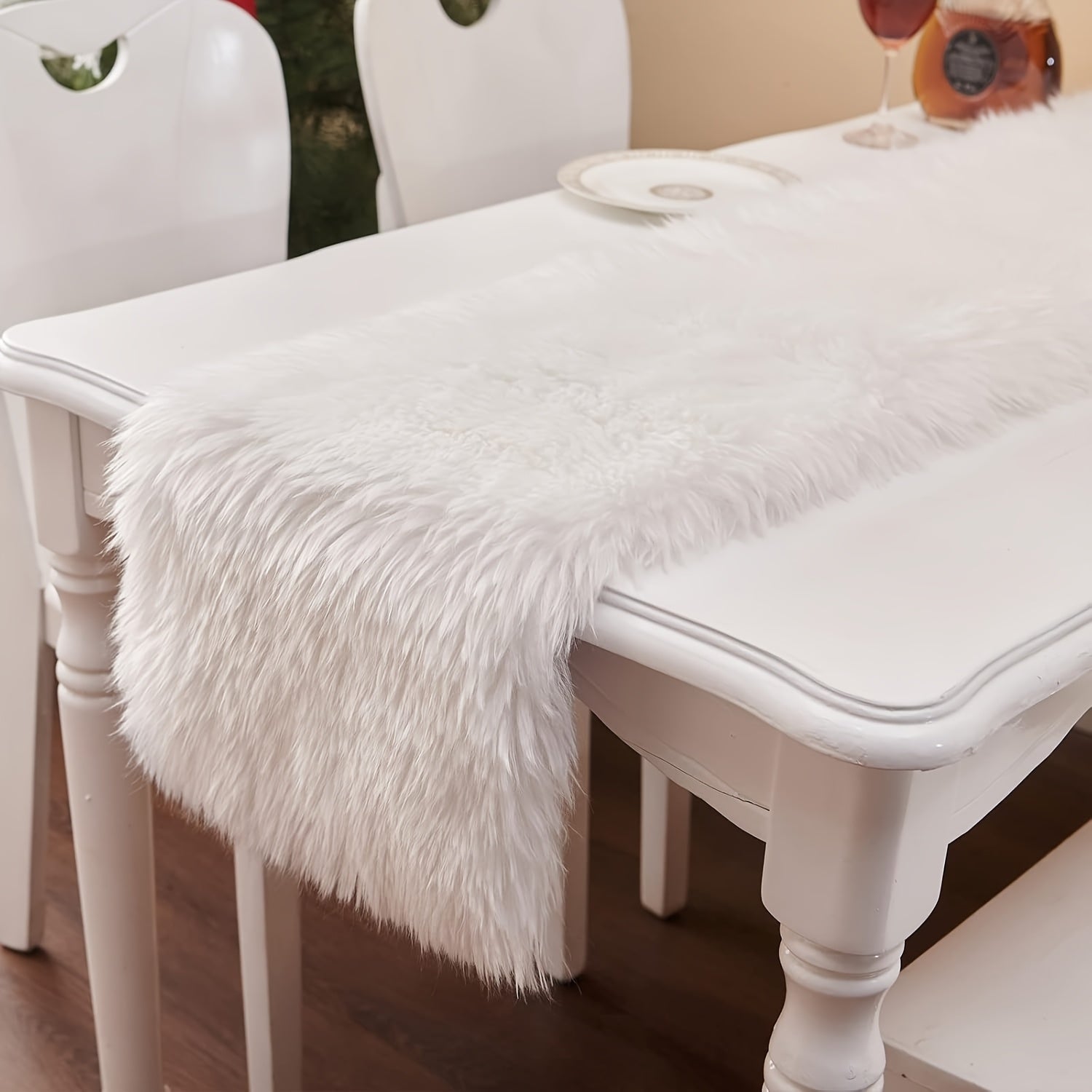 Camino de mesa moderno rosa, ideal para decoración navideña y eventos