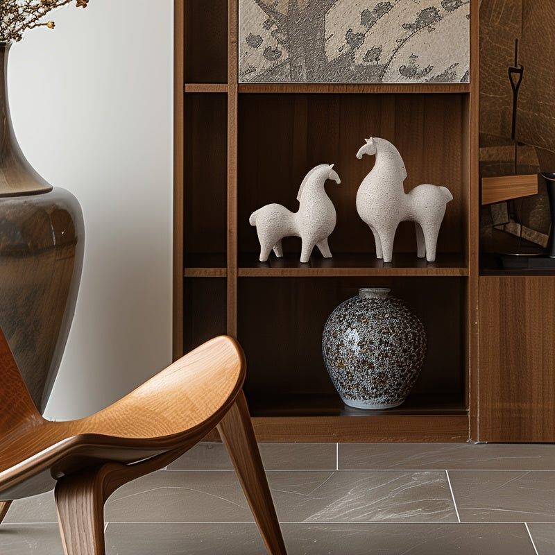 Escultura de Caballo en Resina, Arte Abstracto para Decoración Hogar