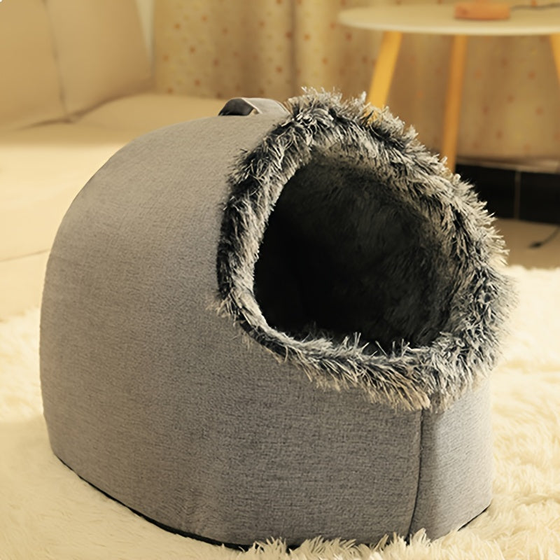 Casa y Condominio para Gatos Booteeley de Poliéster, Portátil y Moderna